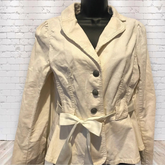 Loft cream beige corduroy peplum jacket size 4‎ - Picture 5 of 12